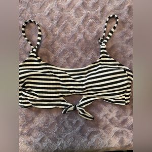 Xhilaration black and white striped bikini top